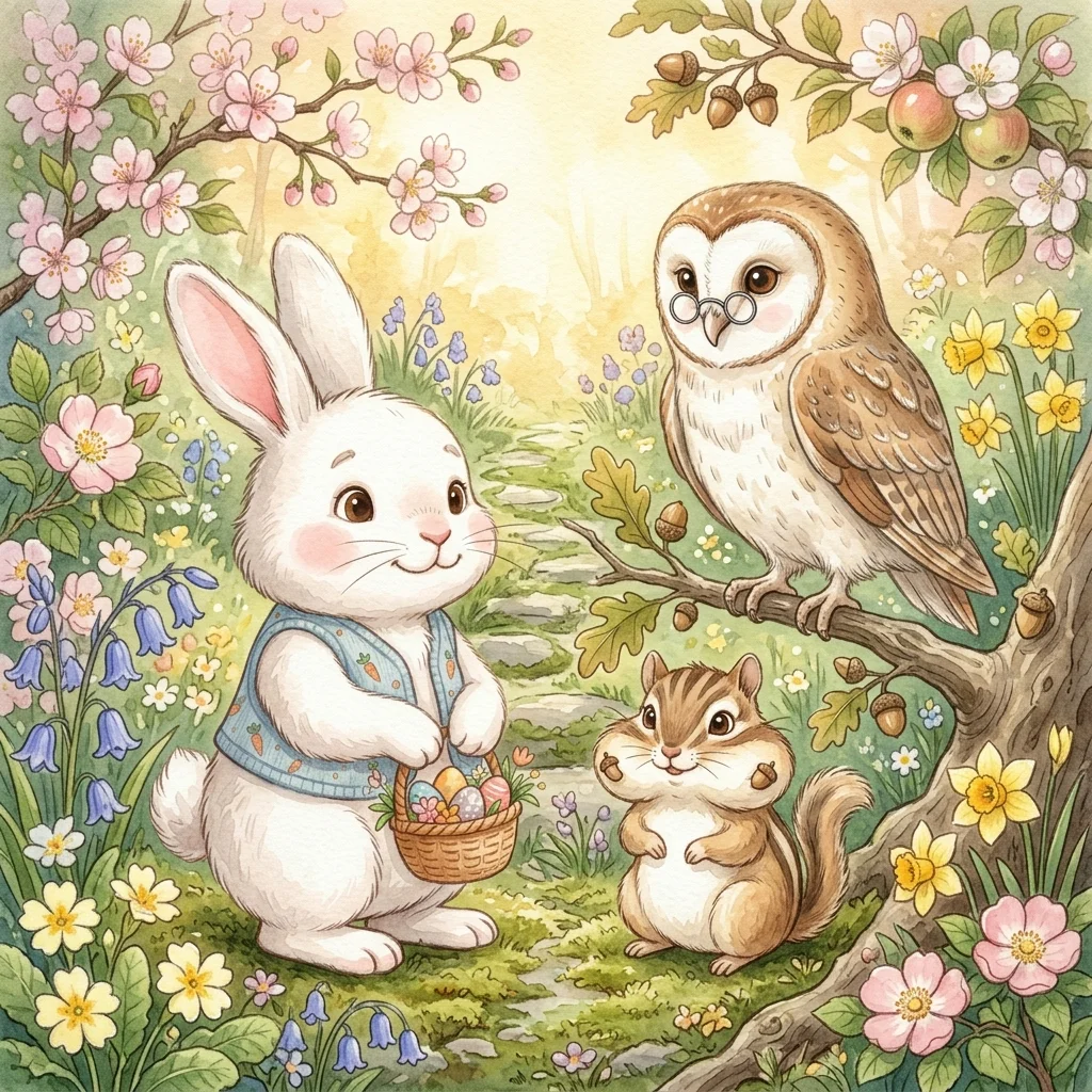 Cover illustration for Easter Bunny and the Lost Eggs